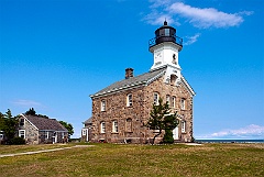 Stone Lighthouse of Sheffield Island in Connecticut